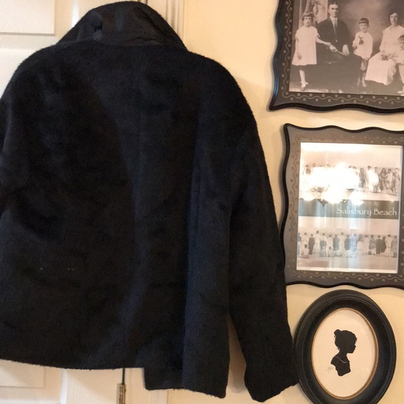 Black very vintage Anne Klein 6o% alpaca / 40 wool jacket 100%silk lined size S - Picture 6 of 7